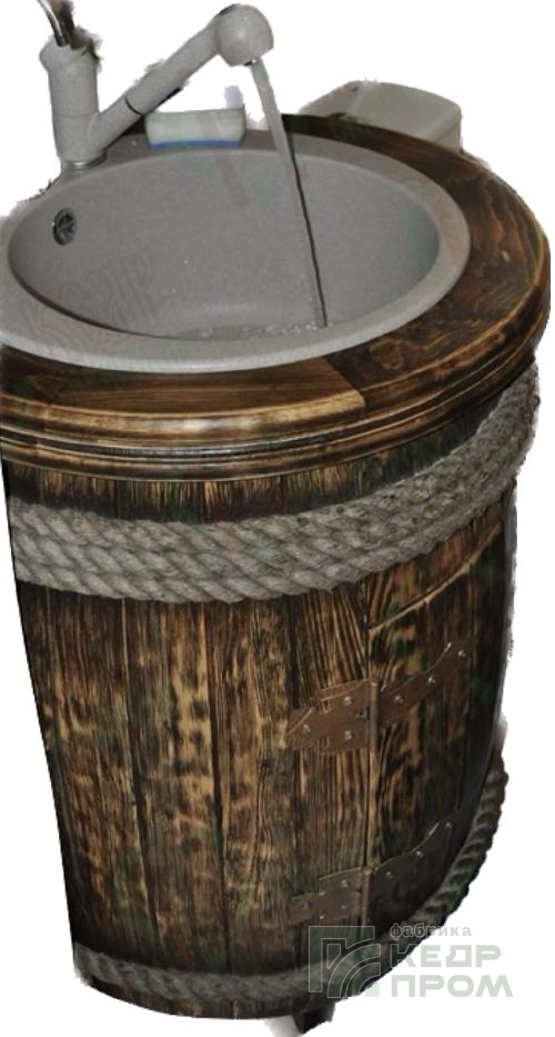 Тумба круглая для умывальника из кедра под старину диаметр 60 см