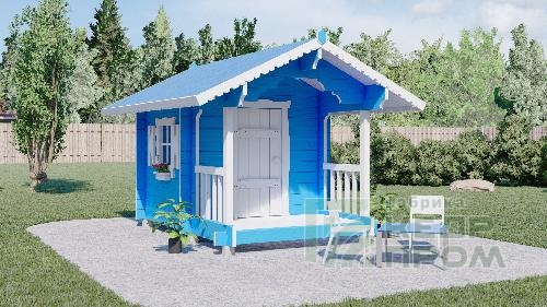 Детский игровой домик из сибирского кедра синий
