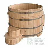 Купель из кедра "Шерегеш", с эл. водонагревателем 4кВт, диаметр 2,2м, высота 1,2 м