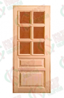 Дверь из массива кедра филенчатая со стеклом