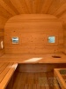 Баня-бочка из кедра Т-образной формы 6х3 метра с душем и туалетом парная